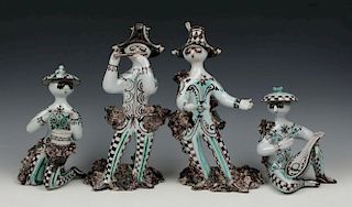 Bjorn Wiinblad 4 figurines set "Troubadours"
