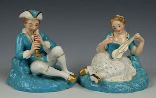 19C Royal Worcester figurines "Man & Woman"