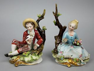 Capodimonte Bruno Merli figurines Boy & Girl
