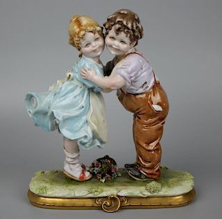 Capodimonte Bruno Merli Figurine "Boy and Girl Hugging"