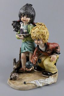 Capodimonte Rori Figurine "Bocce and Barbera"