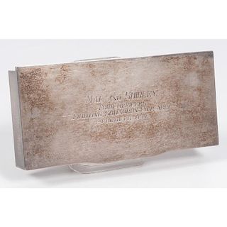 Sterling Cigarette Box with Presentation from American Aviators