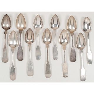 American Coin Silver Serving Spoons