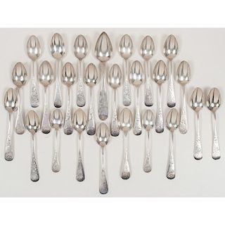 American Bright Cut Sterling Silver Spoons, Plus