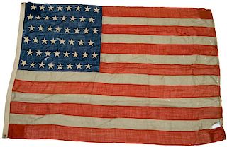 Original Very Early Transitional Prototype  U.S. Flag With Staggered Star Lines