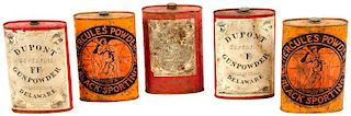 Five Gun Powder Tins, From the Estate of Clem Caldwell