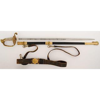 Naval Officer's Sword with Belt Rig