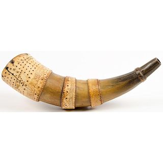 Engraved Powder Horn with Banded Engraving