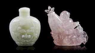 * A Group of Five Snuff Bottles, Height of first overall 2 1/2 inches.