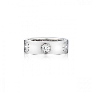 Cartier "Love" 18K White Gold 3 Diamonds Ring