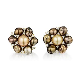 Yvel 18K Gold, Cultured Pearl and Diamond Earrings