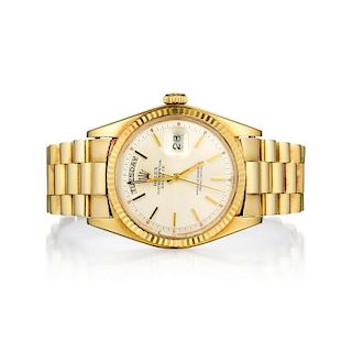 Rolex 18K Gold Gents Oyster Perpetual Day Date Watch, With Custom 14K Gold Bracelet