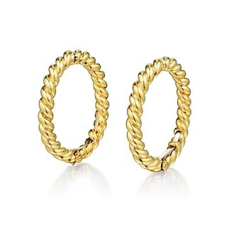 David Webb 18K Gold Hoop Earrings