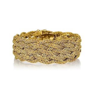 An 18K Gold Braided Bracelet