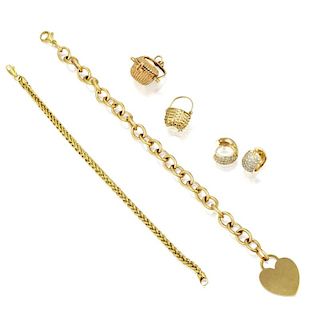 A Group of 14K Gold and Diamond Jewelry
