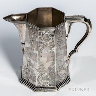 Engraved Coin Silver Pitcher
