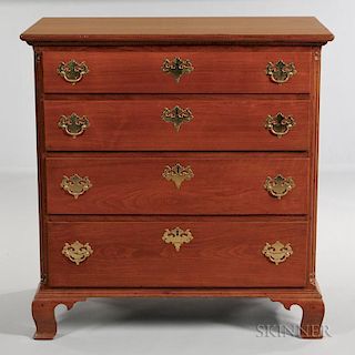 Carved Walnut Chest of Four Drawers