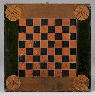Polychrome Paint-decorated Checkerboard