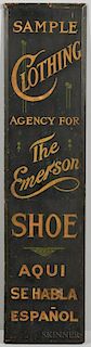 Tall Paint-decorated "Emerson Shoe" Trade Sign