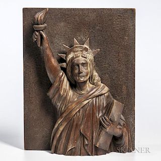 Carved Bust of the Statue of Liberty