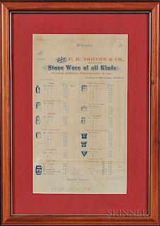 F.B. Norton & Co. Printed Illustrated Stoneware Price List