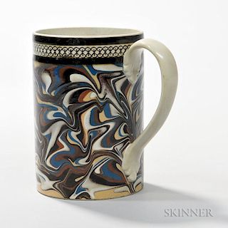Slip-marbled Pearlware Quart Mug