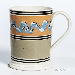 Slip- and Cable-decorated Pearlware Pint Mug