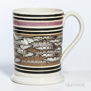 Slip-marbled Half-pint Mug