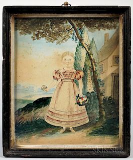 American School, Early 19th Century  Miniature Portrait of Mary Anne Hyde