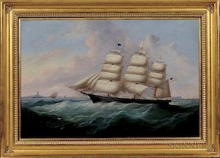 Attributed to John Hughes (British, 1806-1880)  Portrait of the Vessel Mary O'Brien   of Thomaston, Maine
