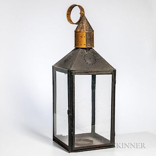 Large Glass and Tin Lantern