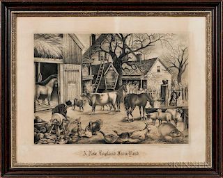 Addie J. Roberts (American, 19th Century)  A New England Farm-Yard