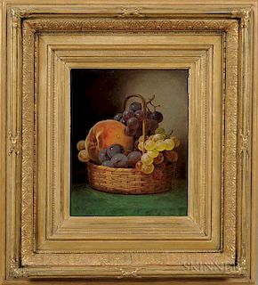 William Mason Brown (New York/New Jersey, 1828-1898)  Fruit in a Splint Basket