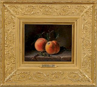 Frederick Stone Batcheller (Rhode Island, 1837-1889)  Two Peaches and a Fly