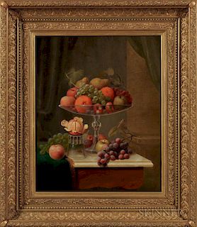 American School, Late 19th Century  Large Still Life with Summer Fruits