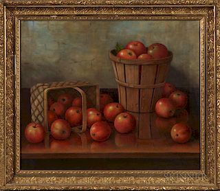 Albert Francis King (Pennsylvania, 1854-1945)  Still Life with Apples and Baskets