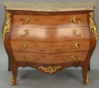 French style marble top chest with four drawers and gilt mounts. ht. 34 1/2in., wd. 43in., dp. 19 1/2in.