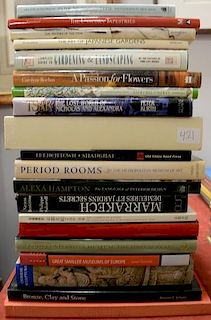 Lot of 20 coffee table books to include Juliano's "Bronze, Clay, Stone", Alexa Hampton's "The Language of Interior Design", e