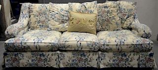 Upholstered floral sofa. lg. 84in.