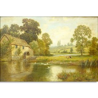 Henry Cooper, British (fl.1910 - 1935) Oil on canvas "A Rural Scene".
