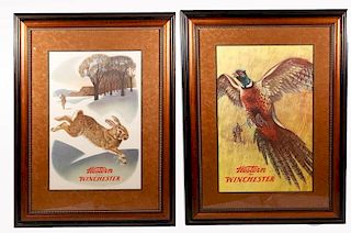 Two Large Framed Mid-Century Winchester Posters