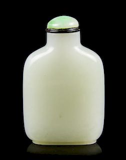 A White Jade Snuff Bottle, Height 2 9/16 inches.