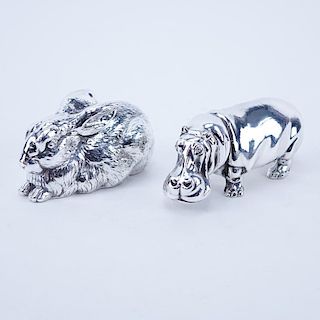 Two (2) Silver Clad Animal Figures