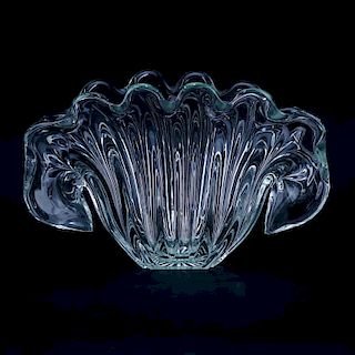 Large Vintage Art Glass Shell Centerpiece Bowl