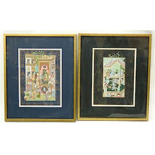 Two (2) Persian Miniature Oil On Canvas Board Paintings