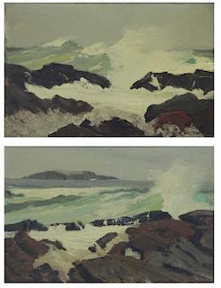 CONNAWAY, Jay. Pair of Oil on Board Seascapes.
