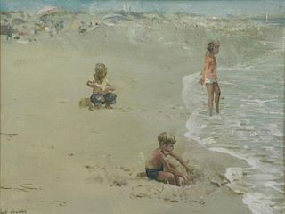 LE JEUNE, James. Oil on Board. Children at the