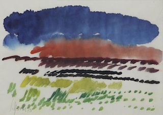 SPROTTE, Siegward. Watercolor on Paper. Landscape.