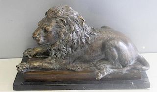 Vintage and Quality Bronze Lion Sculpture.