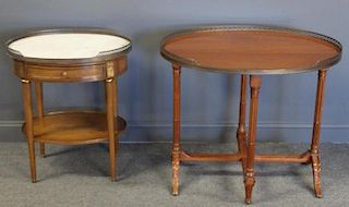 Louis XV Style Oval Marbletop Table Together with